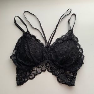 black lace padded bralette